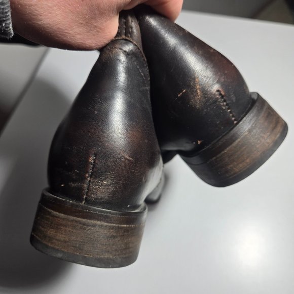 Justin Boots Dark Brown Heeled Boots - Picture 10 of 13